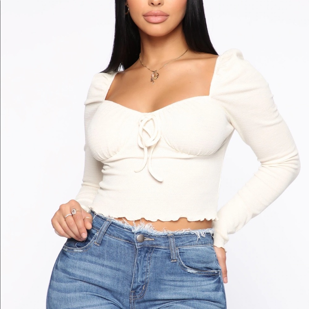 NWT FashionNova Ruched crop top blouse